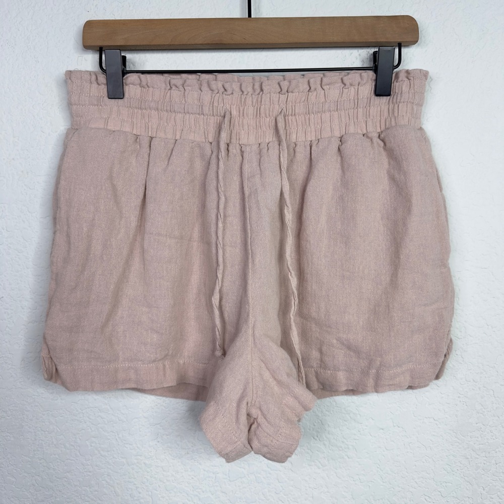 Abercrombie & Fitch Shorts Womens M Pink Linen Blend Boho Coastal Beachy Resort